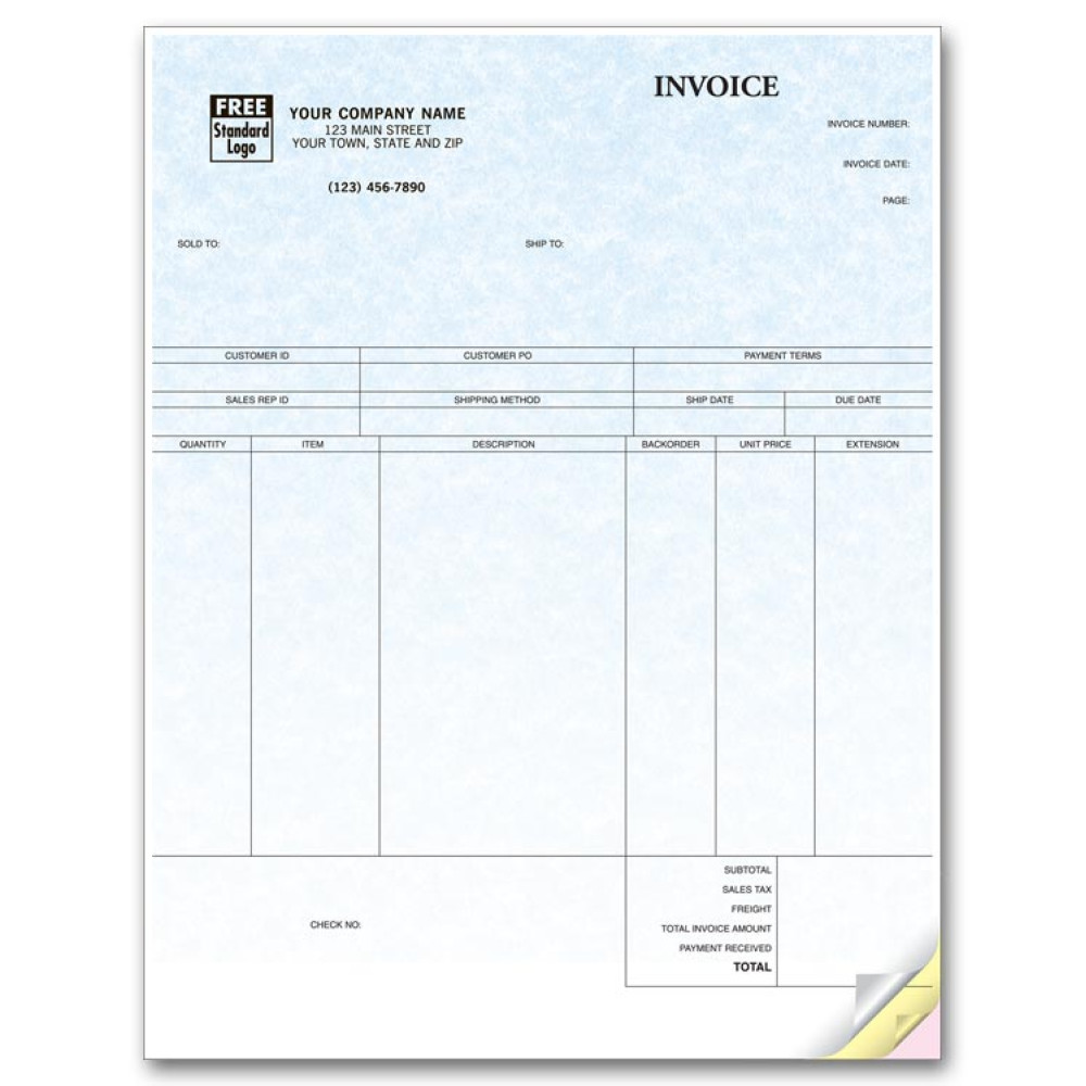 Peachtree Laser Product Invoice Parchment 