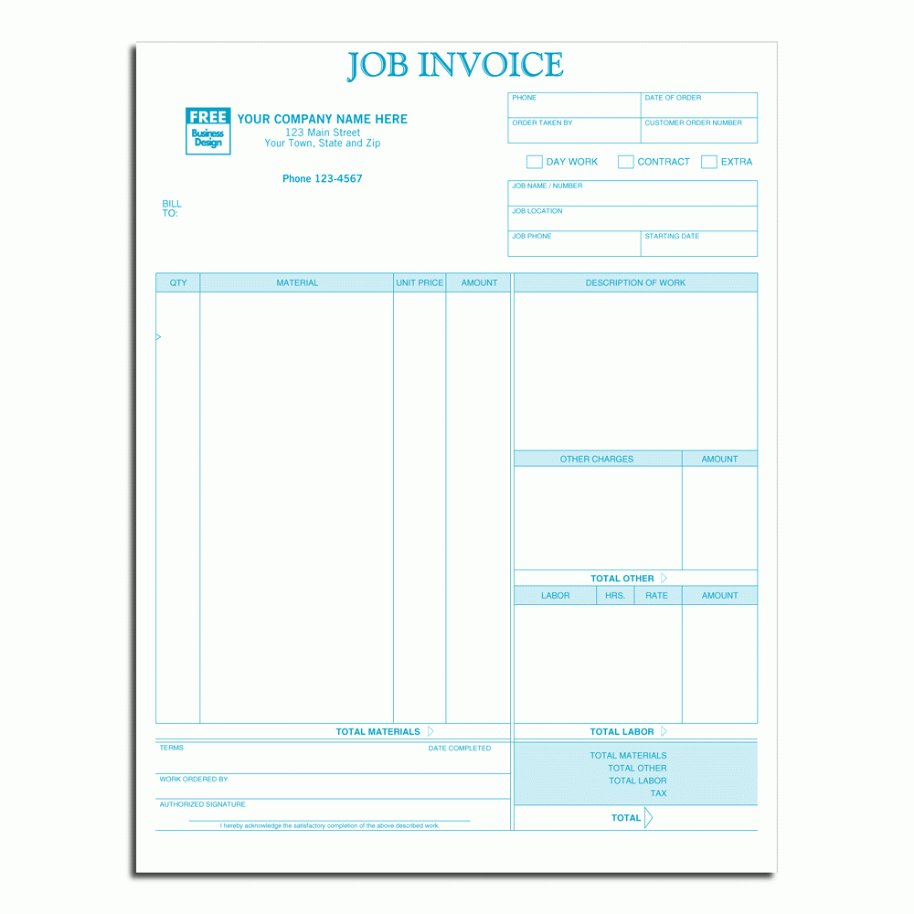  Laser Job Invoice 