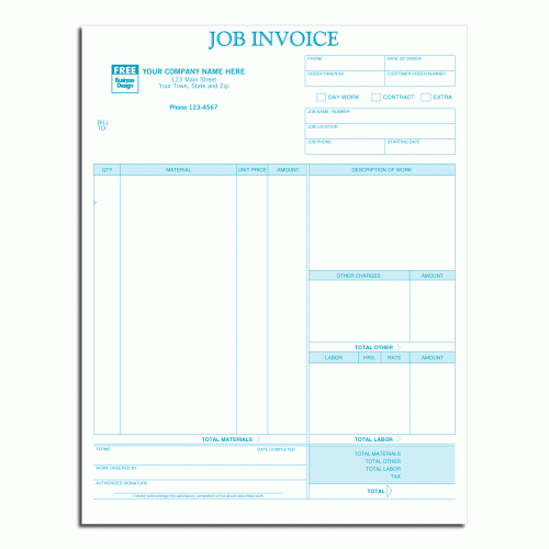  Laser Job Invoice 