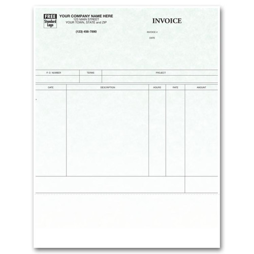  Laser Service Invoice for ProVenture - Parchment 