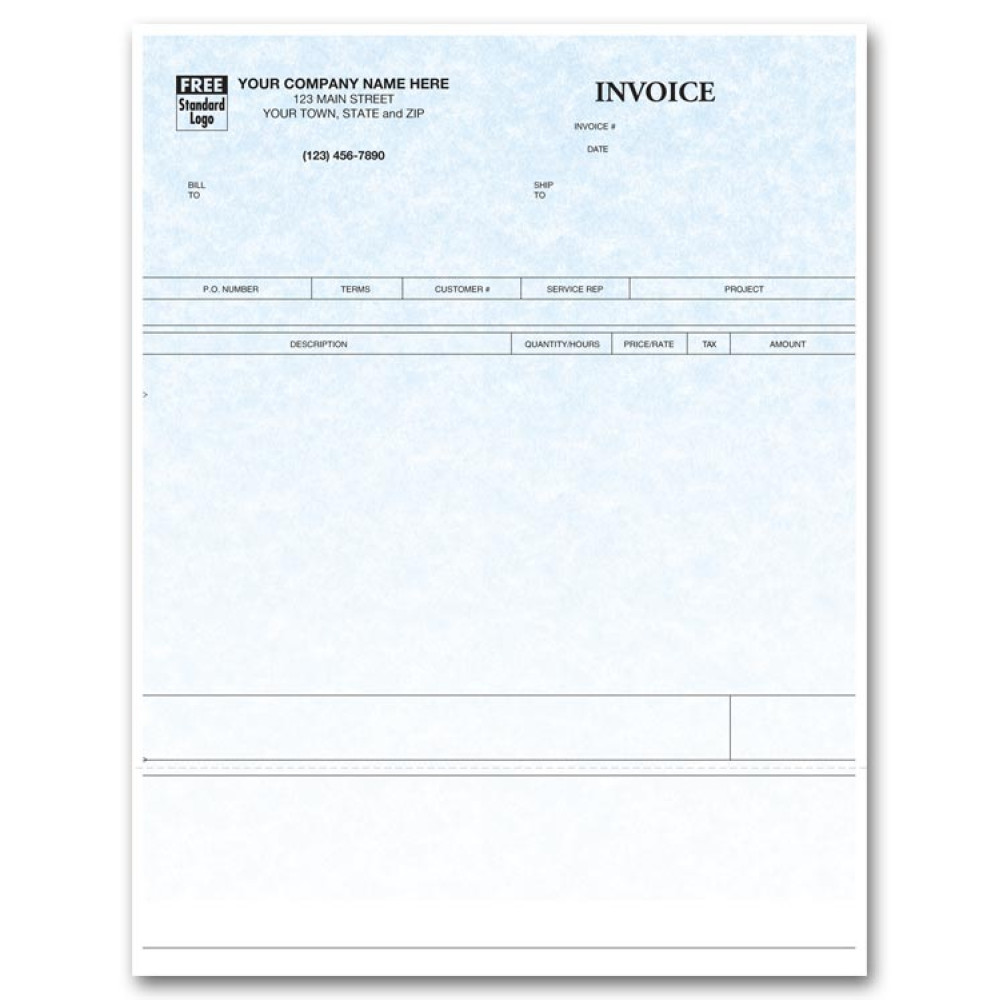  Laser Time & Materials Invoice - Parchment 