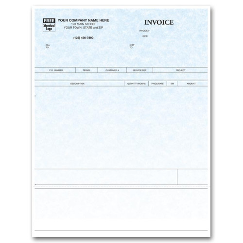  Laser Time & Materials Invoice - Parchment 