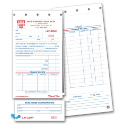 Carbon Copy Layaway Forms