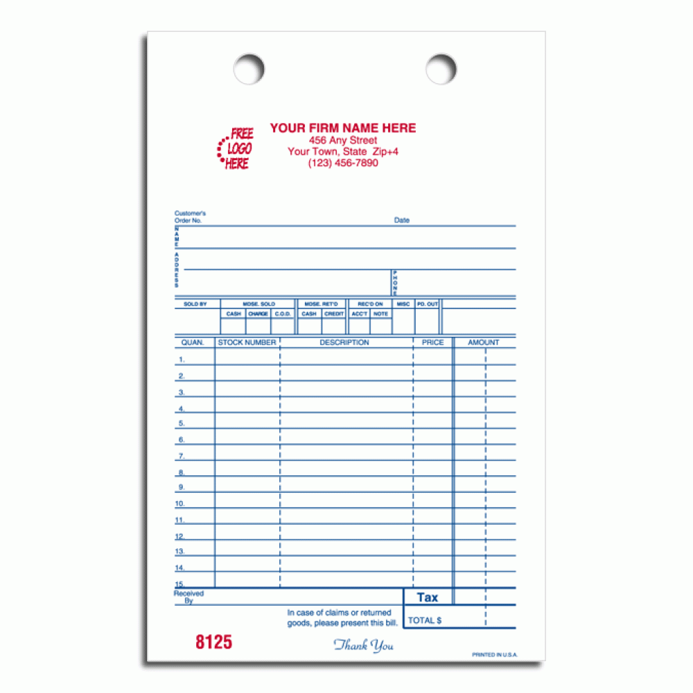 Cash Forms with Part Listings 