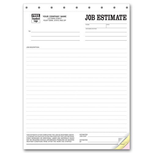 Job Estimate Business Forms 