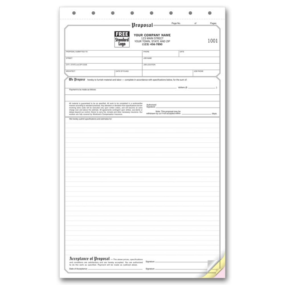 Triplicate Proposal Forms 