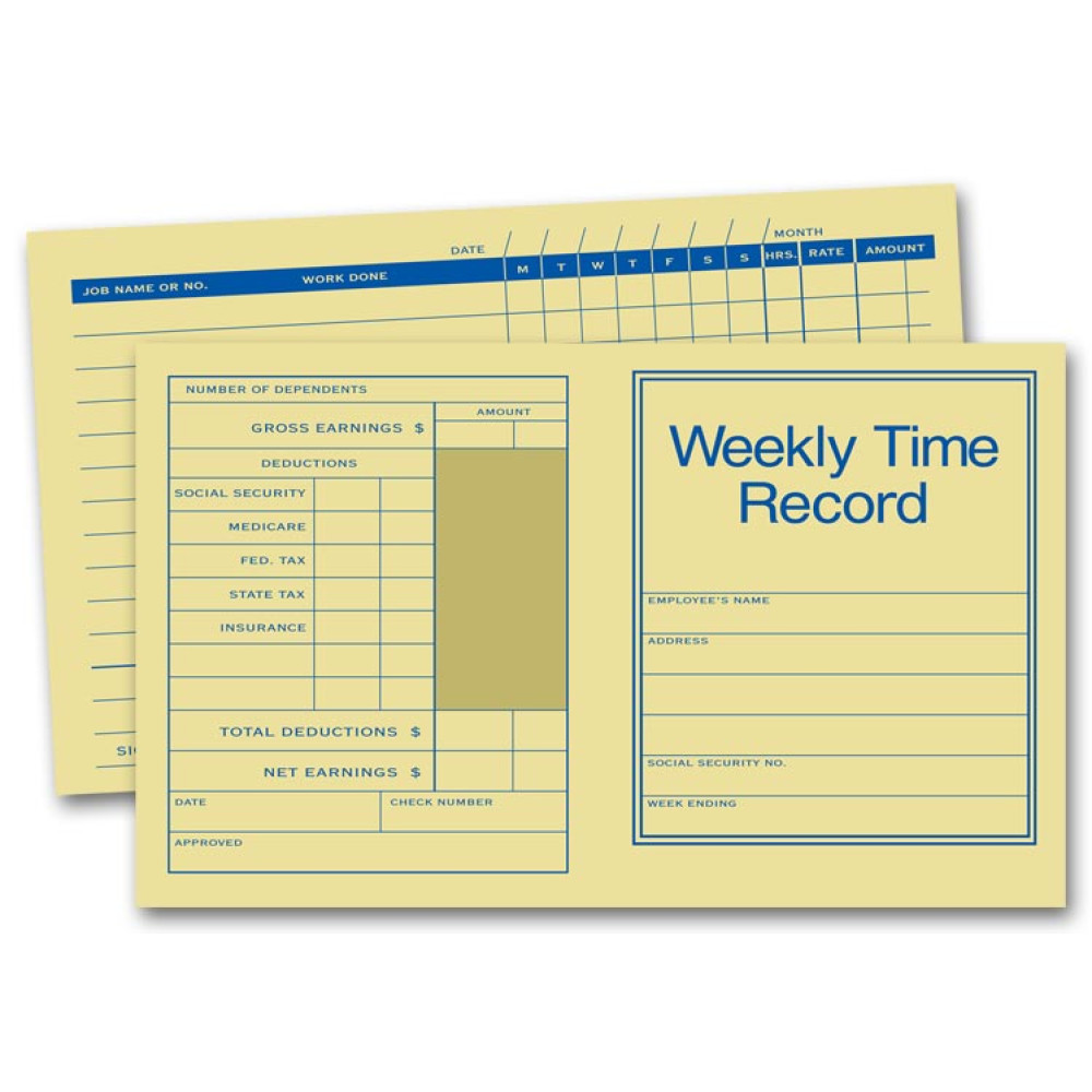 Weekly Time Record Cards 