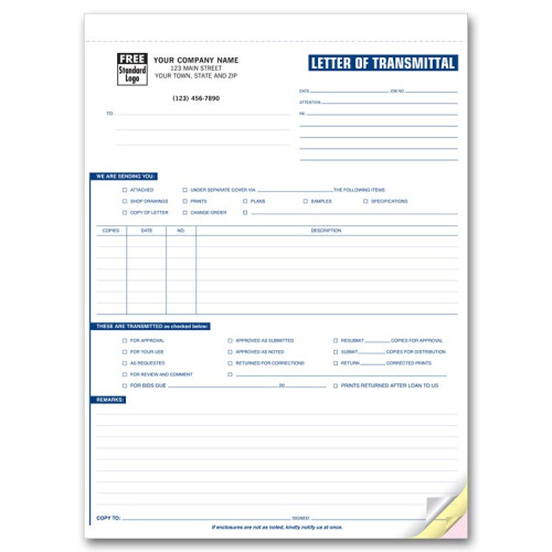 Letter of Transmittal Forms 