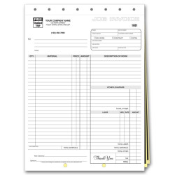 Carbon Copy Job Invoice Forms