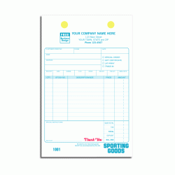 Sporting Goods Preprinted Register Forms