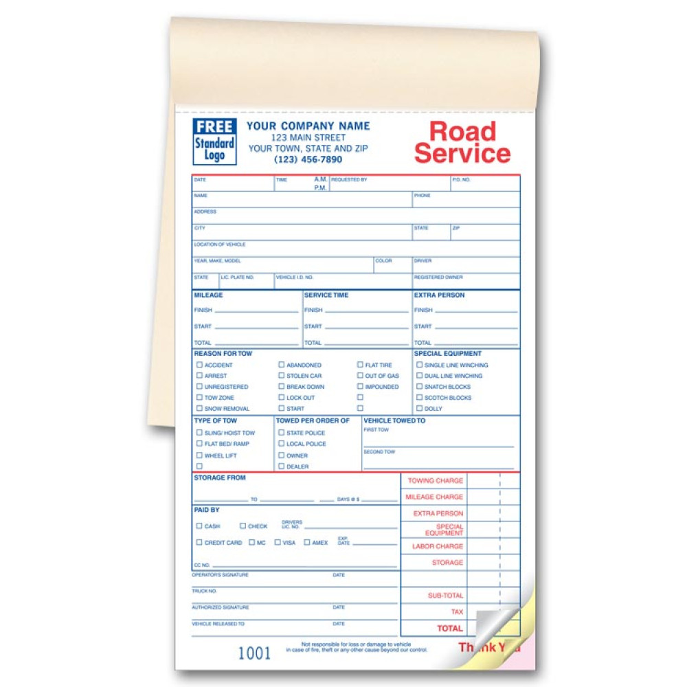 Road Service Form - Booked 