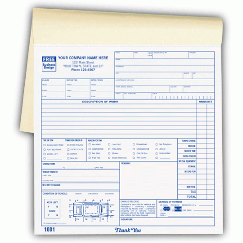 Booked Towing Service Order Form 