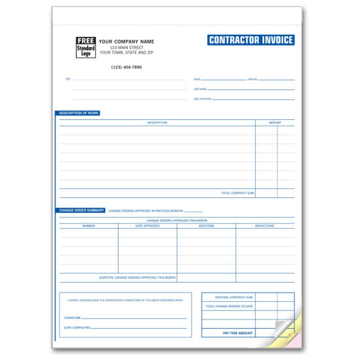 General Contractor Business Invoices 