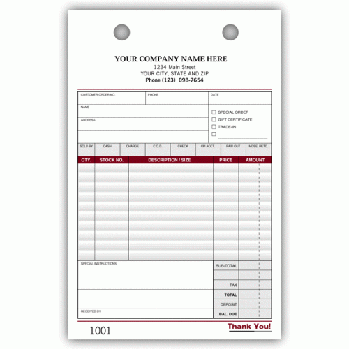 Large Register Forms with Personalized Imprints 