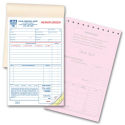 Booked Auto Repair Order Forms