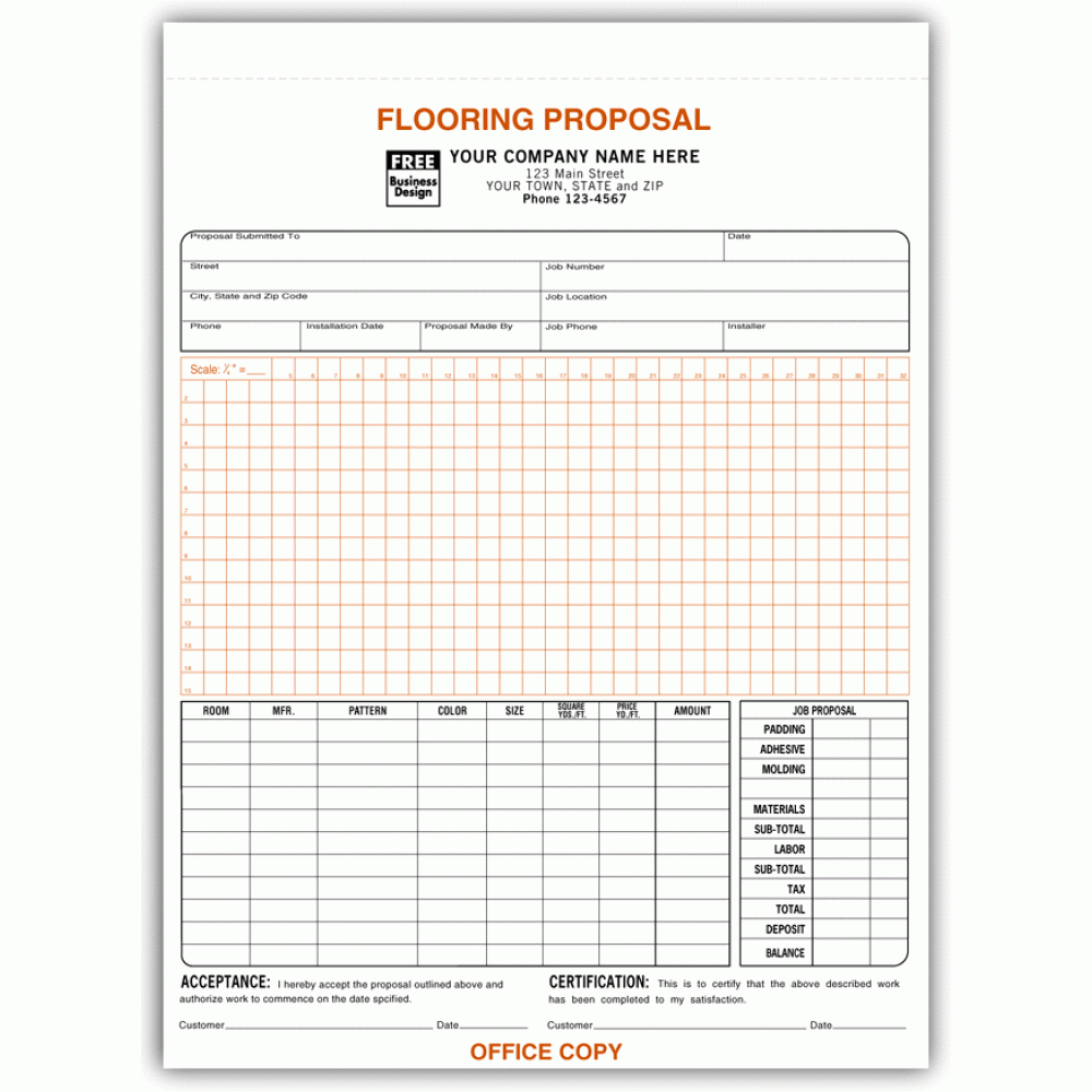 Flooring Proposal Forms with Signature 