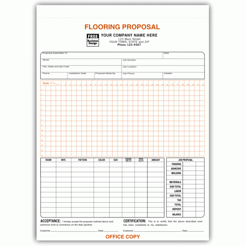 Flooring Proposal Forms with Signature 