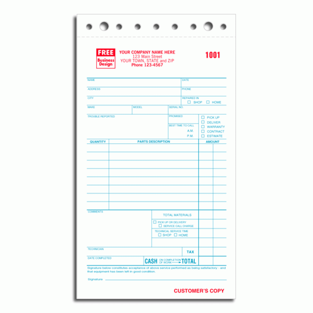 Service Forms with Customer Sign Off 