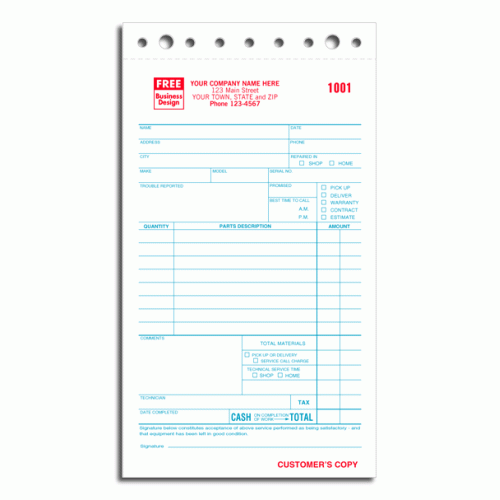 Service Forms with Customer Sign Off 