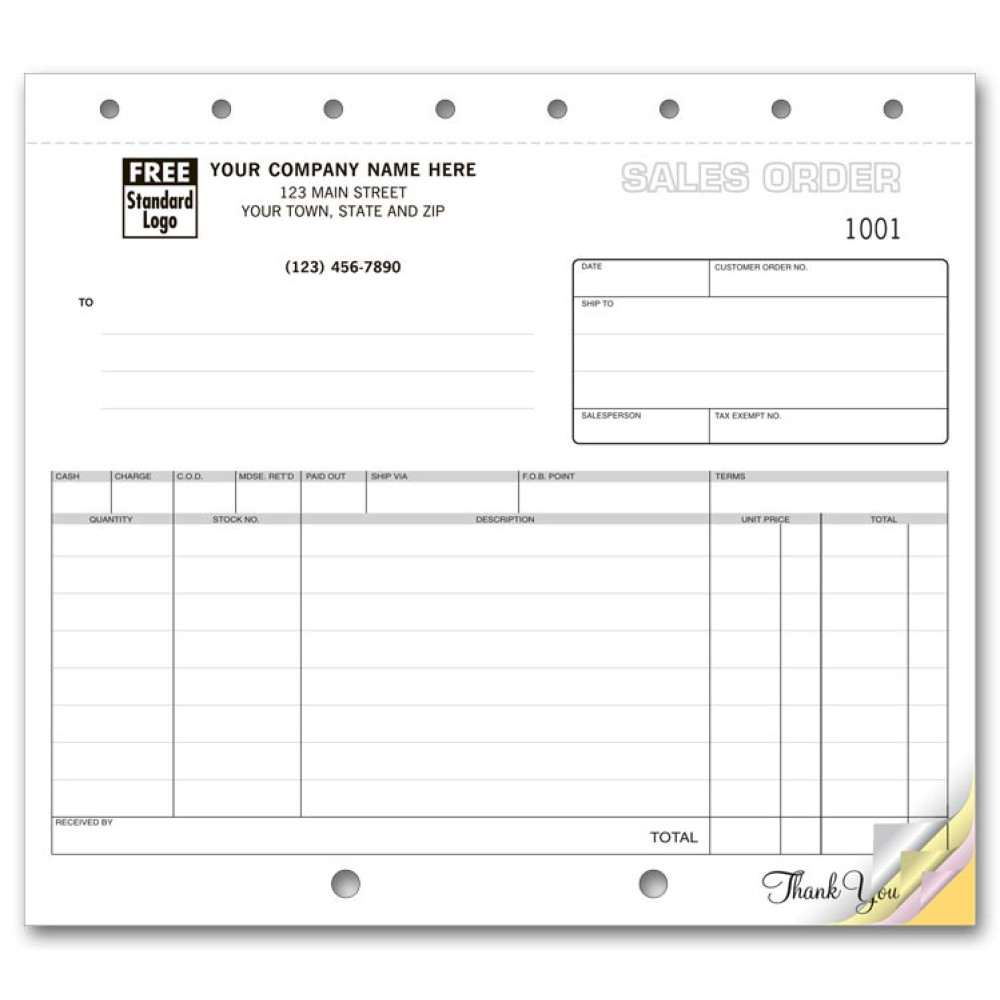 Compact Sales Order Forms 