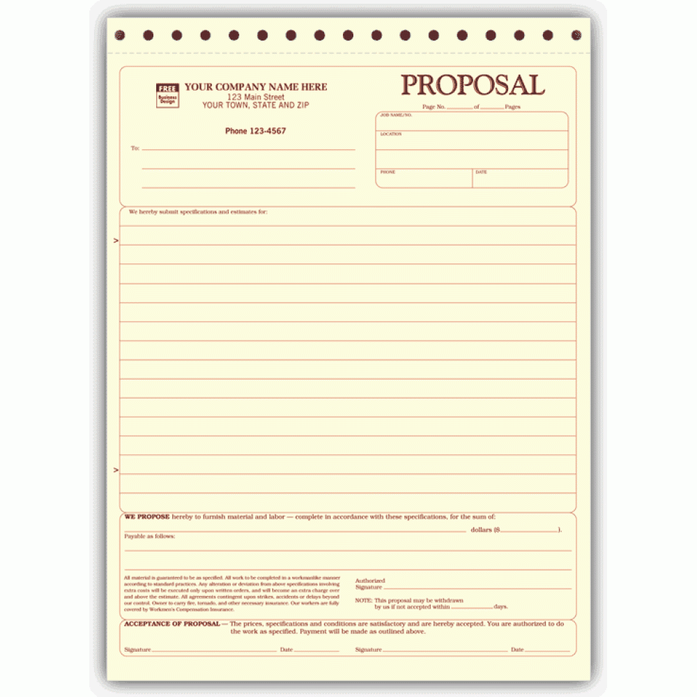 Stationary Quality Proposal Forms 