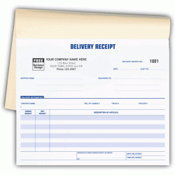 Delivery Receipt Booked Forms