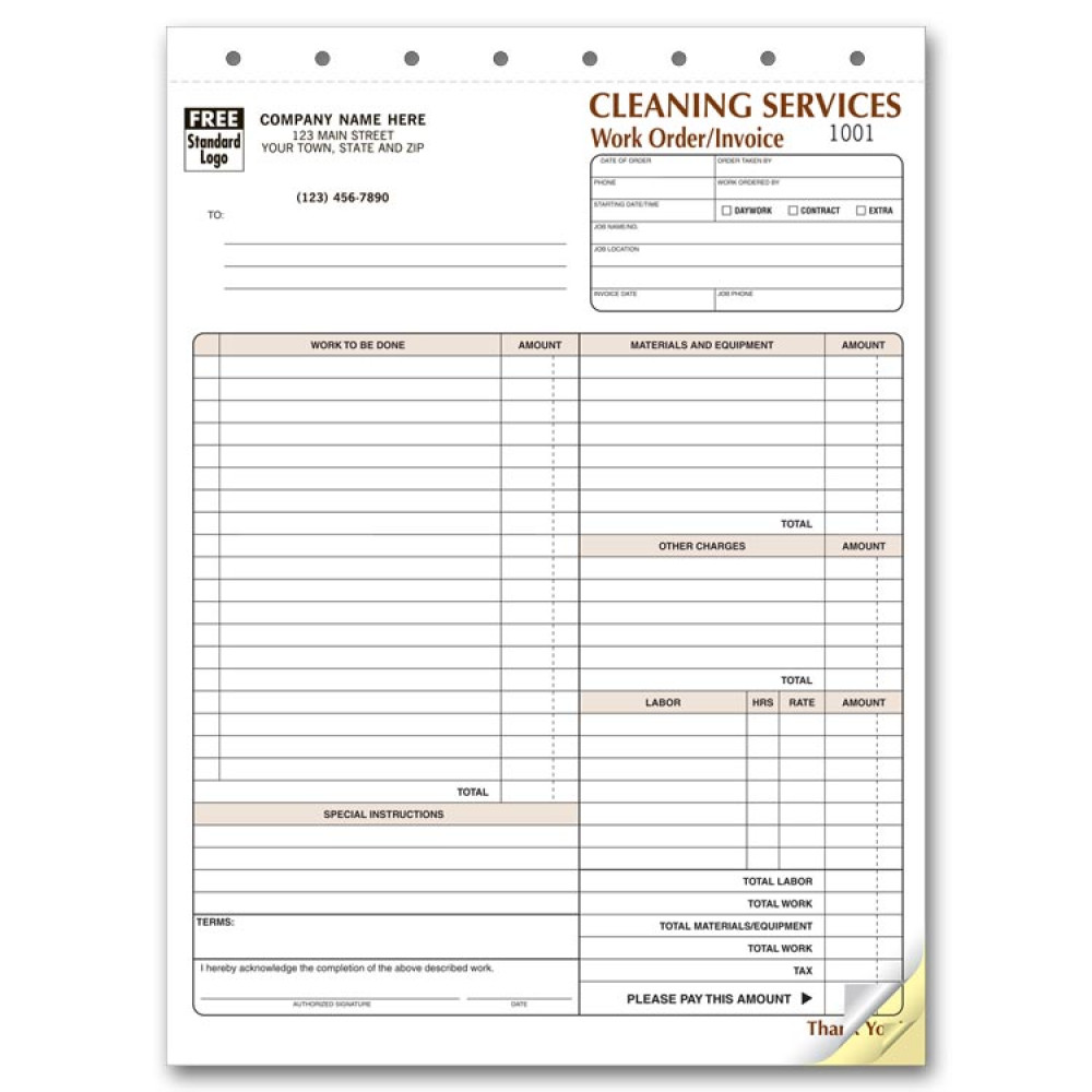 Cleaning Service Invoice Forms 