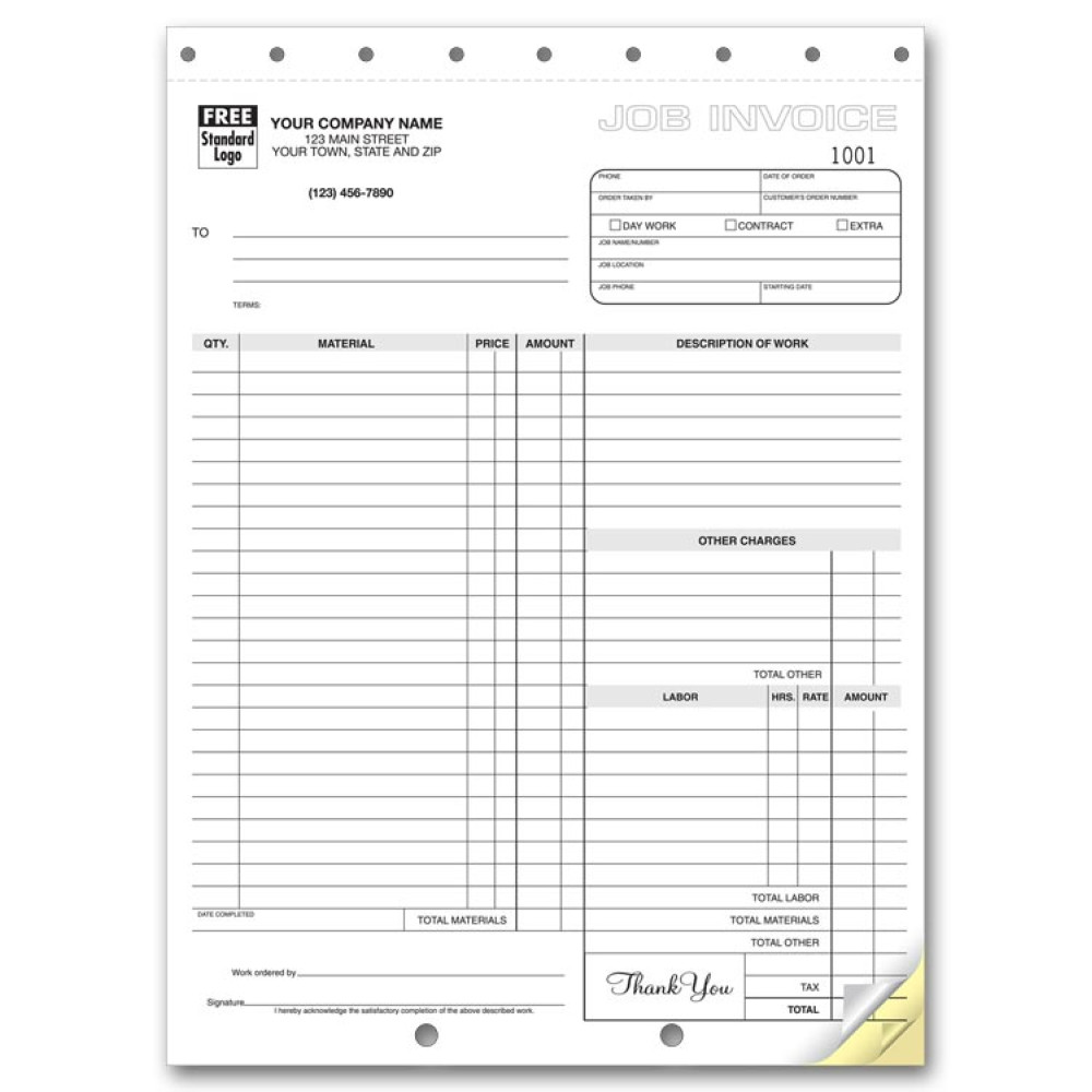 Carbonless Job Invoices 