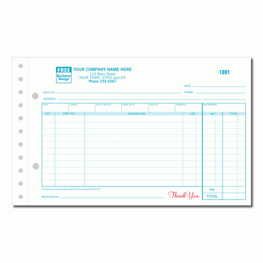 Small Auto Parts Order Form 