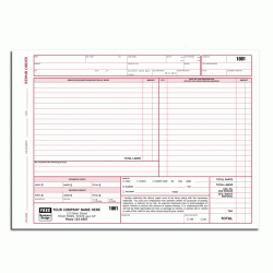 Auto Repair Order Forms with Key Tag