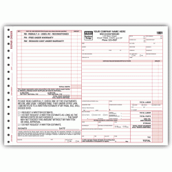 Large Auto Repair Order Form - Florida State