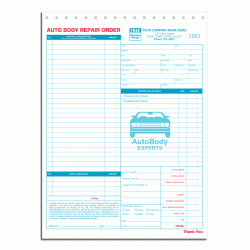 Auto Body Repair Order Forms