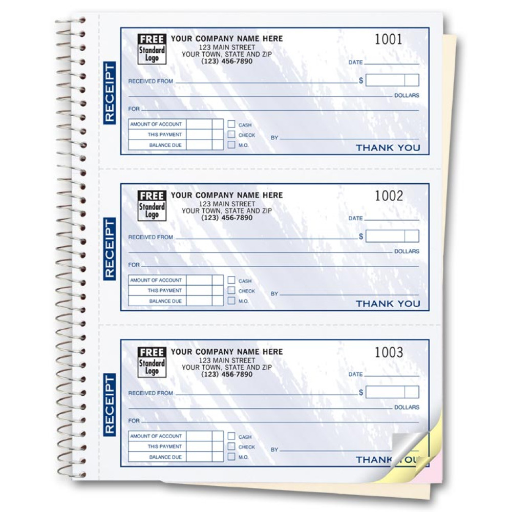 Custom Receipt Books- Color Collection  