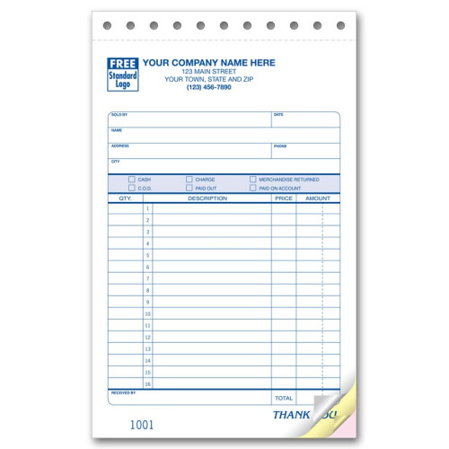 Sales Receipt with Consecutive Numbering 