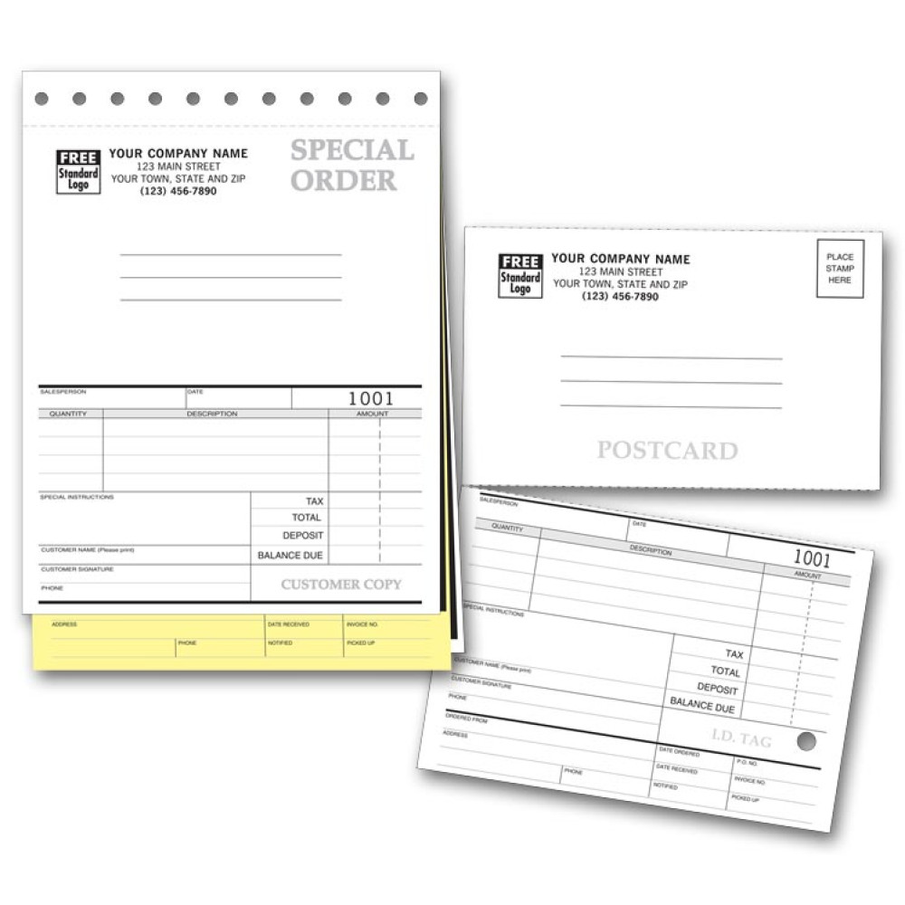 Special Order Forms with Postcards 