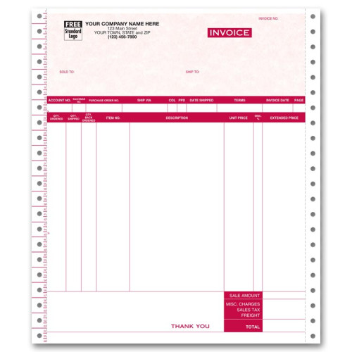 General Continuous Invoice - Parchment 