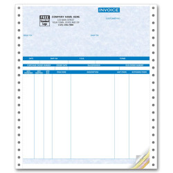 Colored Continuous Carbonless Invoices