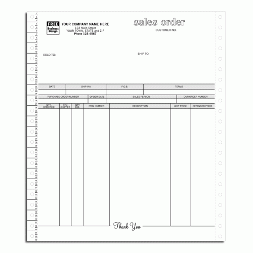 Continuous Sales Order Form 