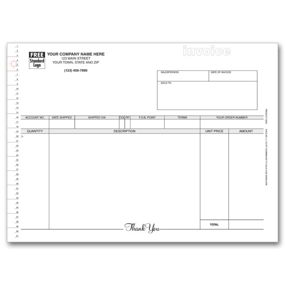 Compact Continuous Invoice with Mailing Label 