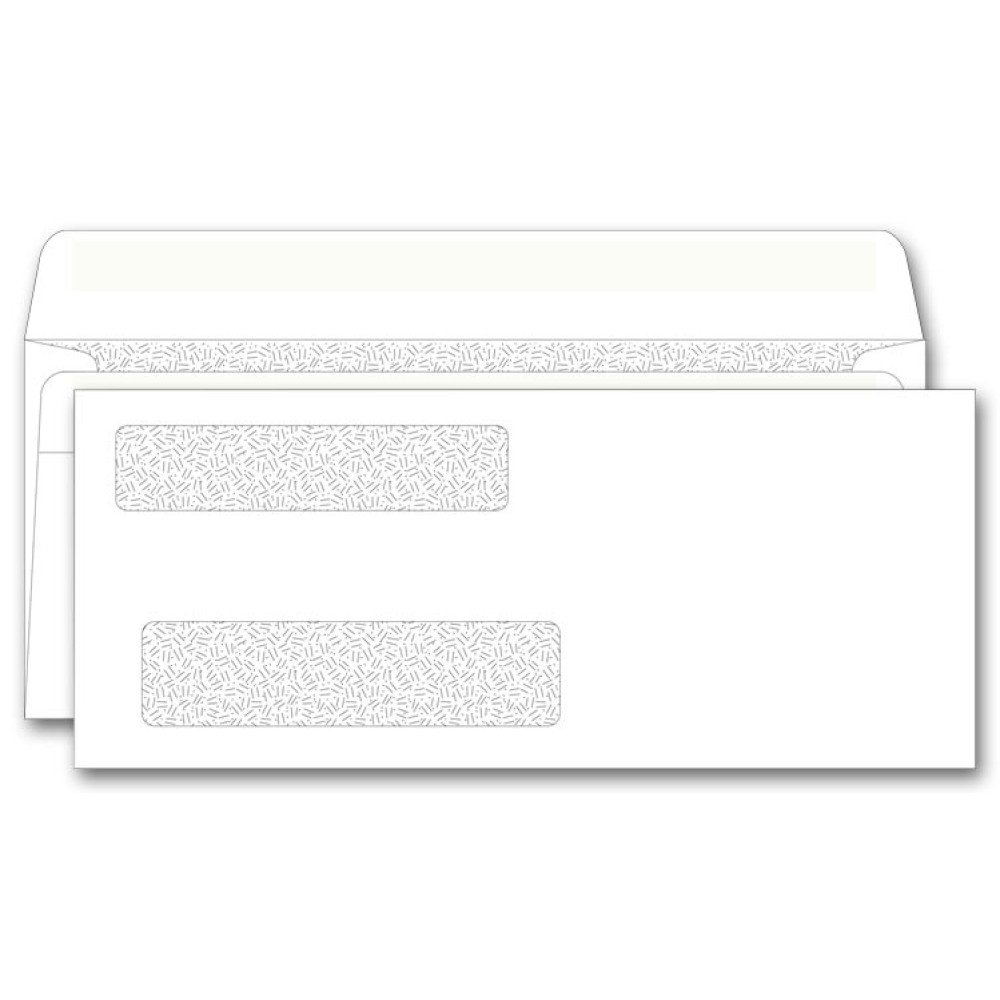 Double Window Check Envelopes Self Seal 8 5/8 X 3 5/8 