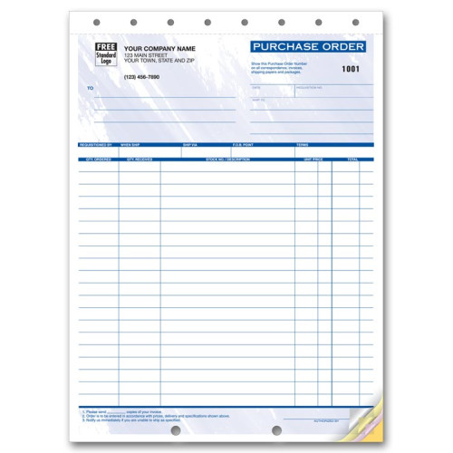 Colored Business Purchase Order Forms 