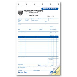 Carbonless Auto Service Order Forms