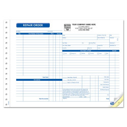 Repair Orders, Garage, Carbonless, Side-Stub, Large Format