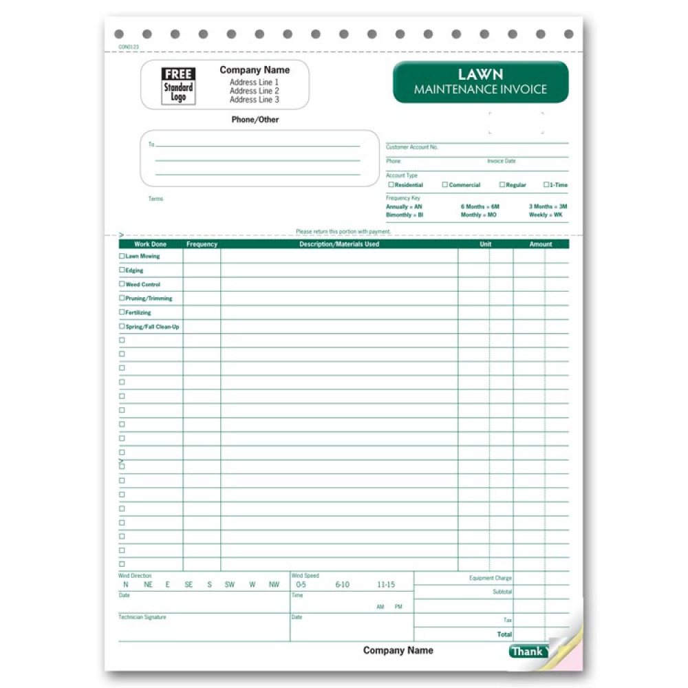 Landscaping Lawn Maintenance Forms 