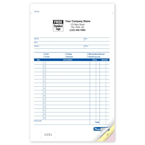 General Large Sales Slips 