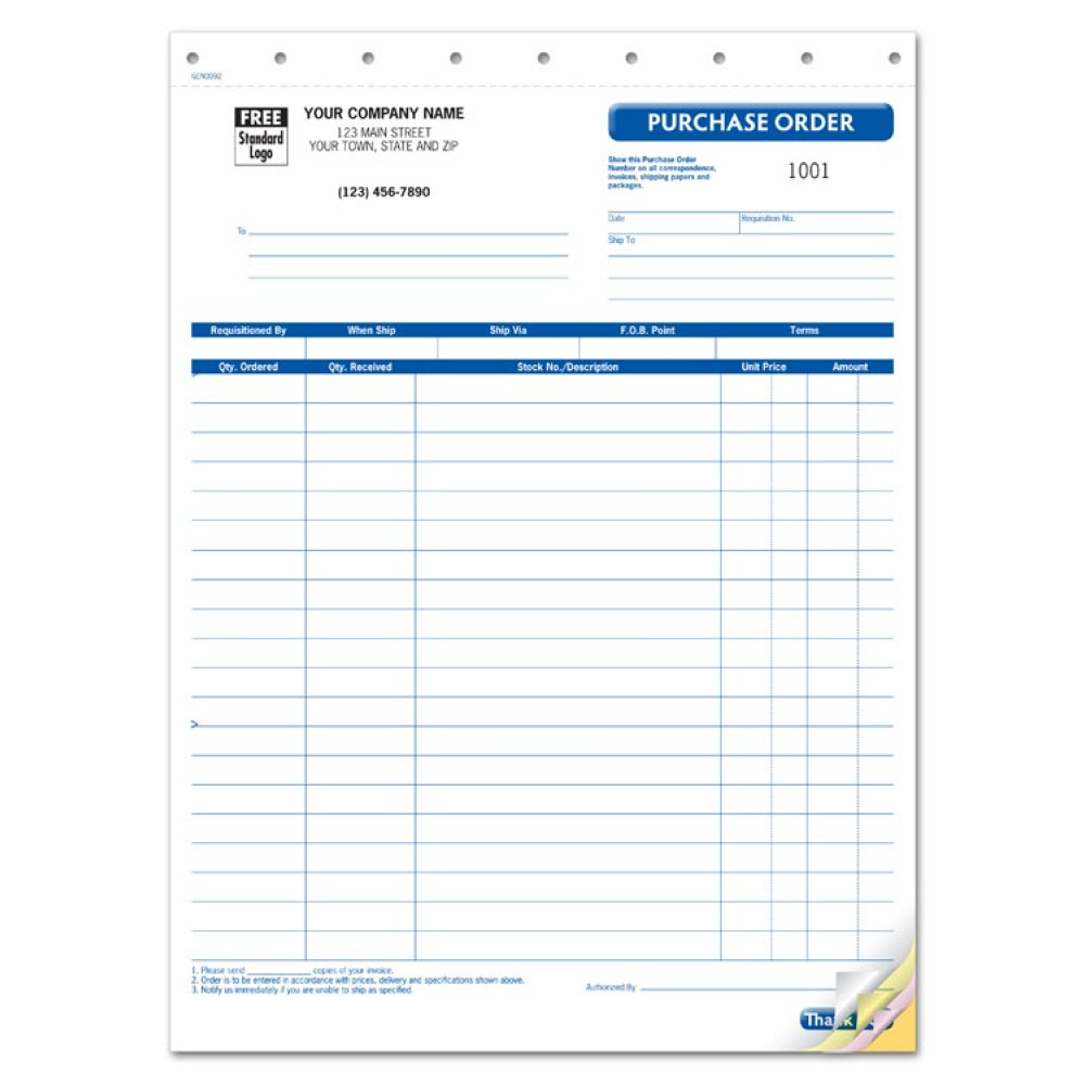 Purchase Orders, Large Format 