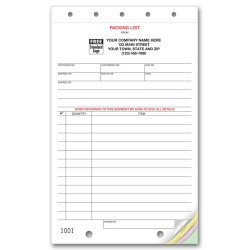 Consecutively Numbered Packing Lists