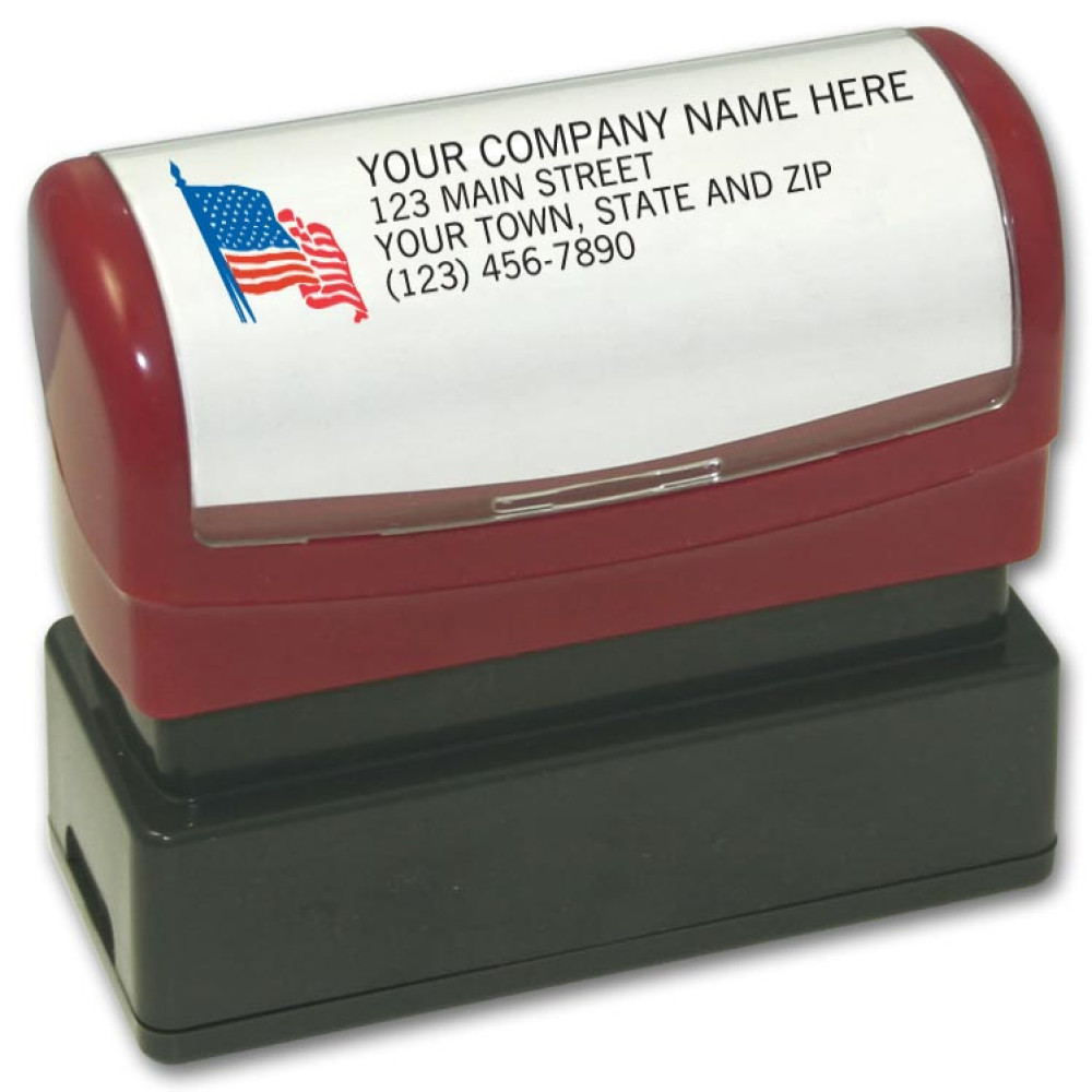 Name & Address with American Flag 