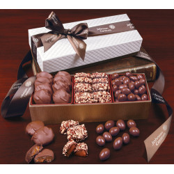 White Pillow Top Gift Boxes with Chocolate Fantasy