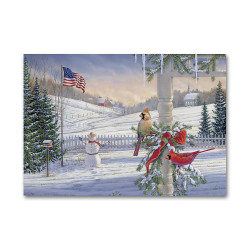 Countryside Cardinals Patriotic Holiday Cards